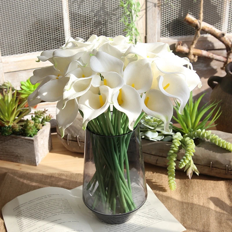 Real Touch Calla Lily Artificial Flowers – Wedding Bouquet & Home Decor (5 & 10 Pack)
