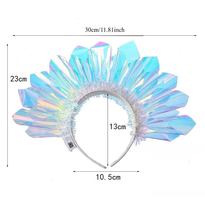 LED Light-Up Laser Headband – Glowing Iridescent Hair Hoop for Festivals, Concerts, Birthdays & Halloween (1, 2, 4, 8 or 10 Pcs)