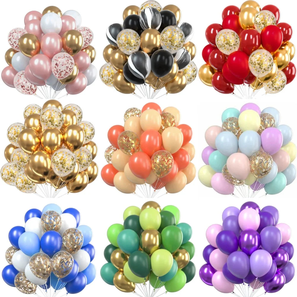 10-Inch Latex Balloons – 30-Piece Color Combination Set for Birthdays, Weddings, Baby Showers & Party Decorations