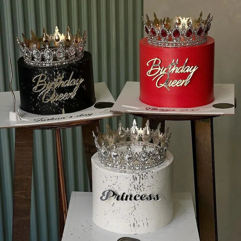 Crystal Crown Cake Topper – 7 Colors