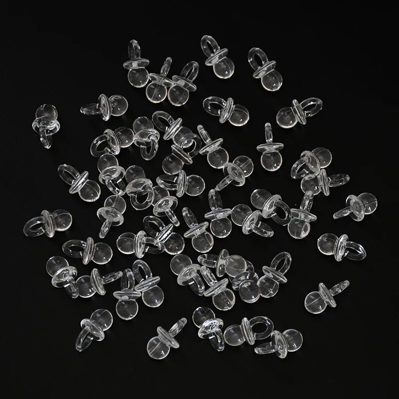 Mini Acrylic Pacifier Confetti for Baby Shower & Gender Reveal (50 & 100 Pack)