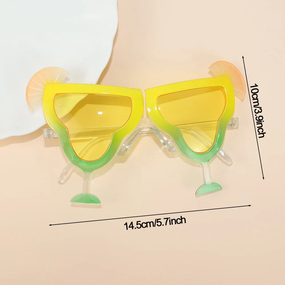 Tropical Novelty Party Sunglasses – Pineapple, Flamingo & Fruit Shapes