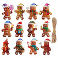 Christmas Gingerbread Man Ornaments – 12 or 24 Pcs Wooden Xmas Tree Hanging Pendants