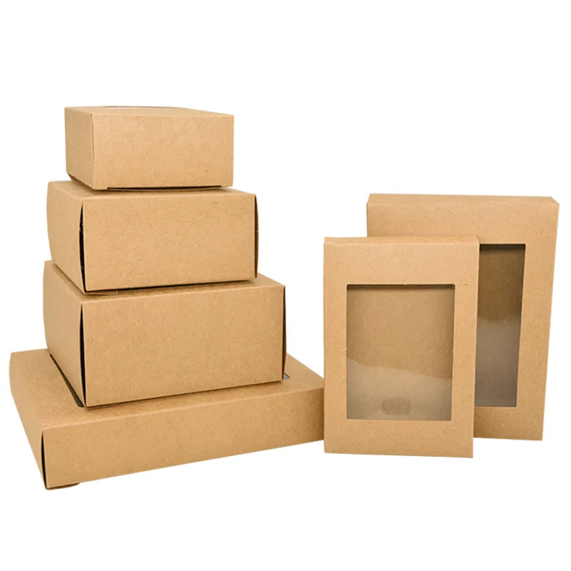 Kraft Paper Gift Boxes with Window – Party & Wedding Favor Packaging