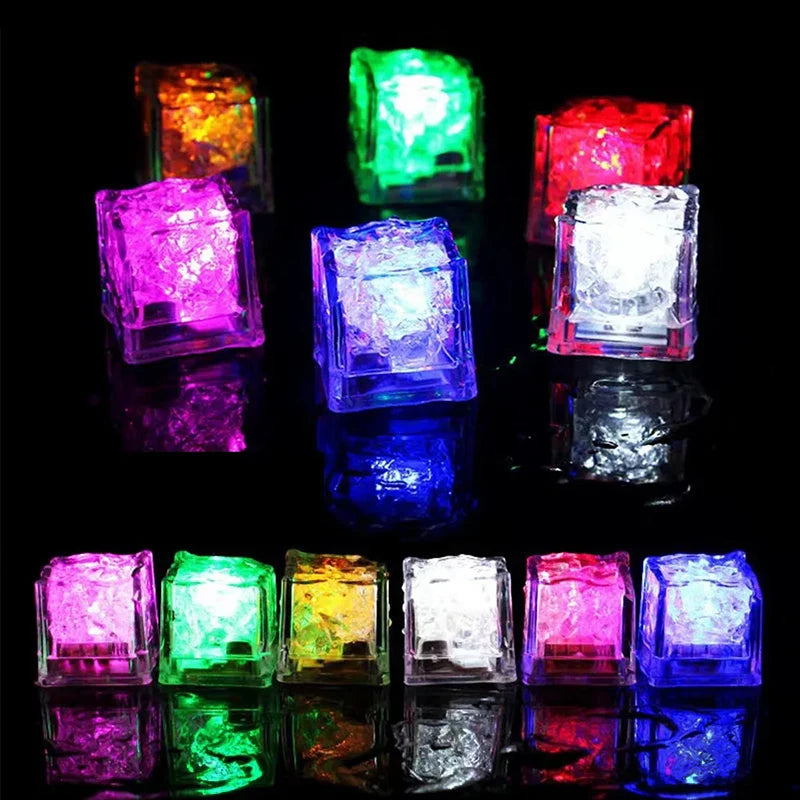 LED Flashing Ice Cubes – Waterproof Glow-in-the-Dark Drink Lights for Parties & Weddings (5 & 10 Pack)