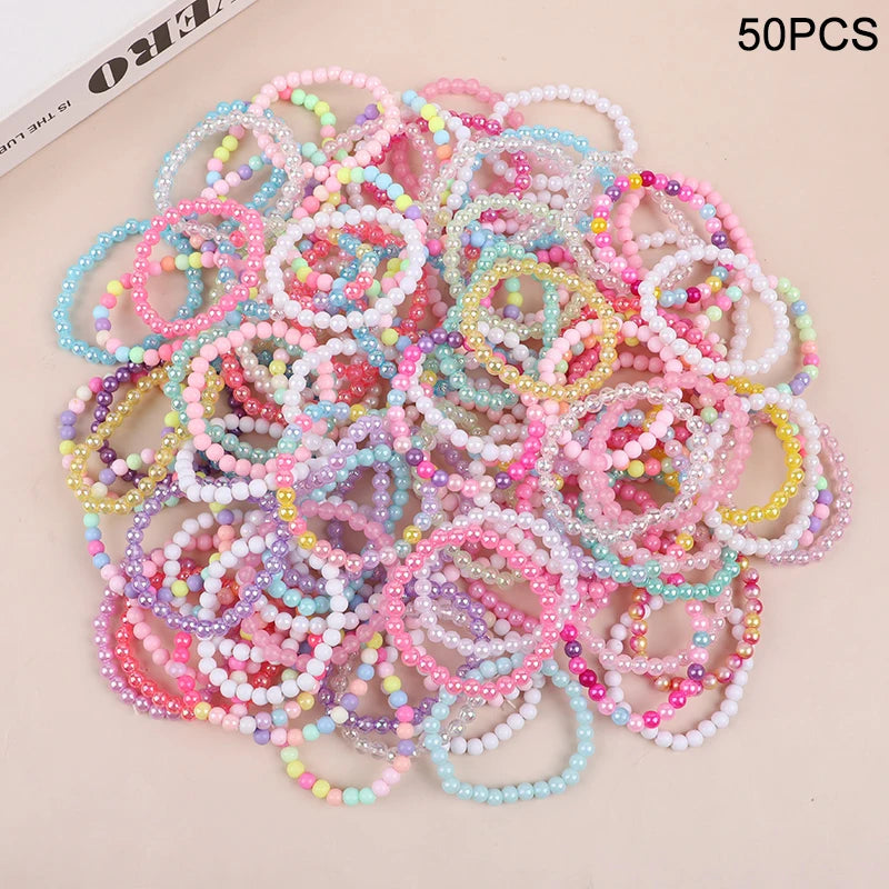 Colorful Beads Bracelets for Kids – 10 to 50 Pcs Party Favors, Pinata Fillers & Baby Shower Gifts