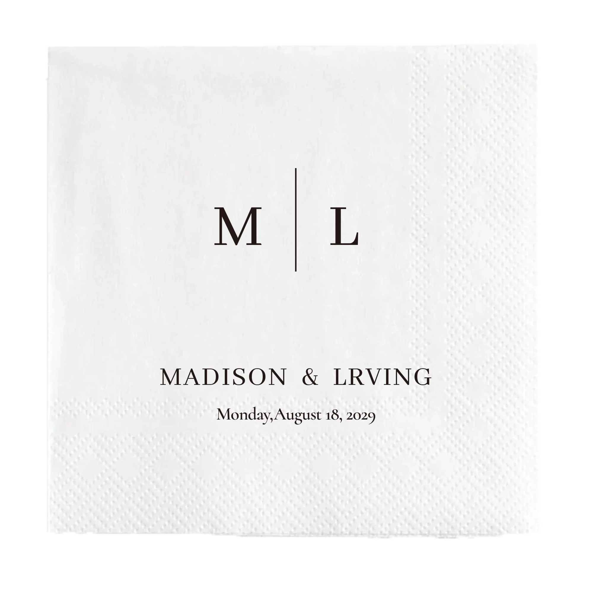 Personalized Paper Napkins – Custom Text & Monogram (7 Designs, 20–1000 pcs)