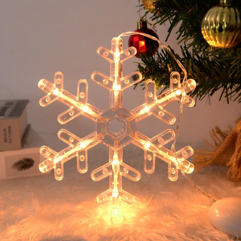 Christmas LED Window Hanging Lights – Holiday Silhouette Ornaments