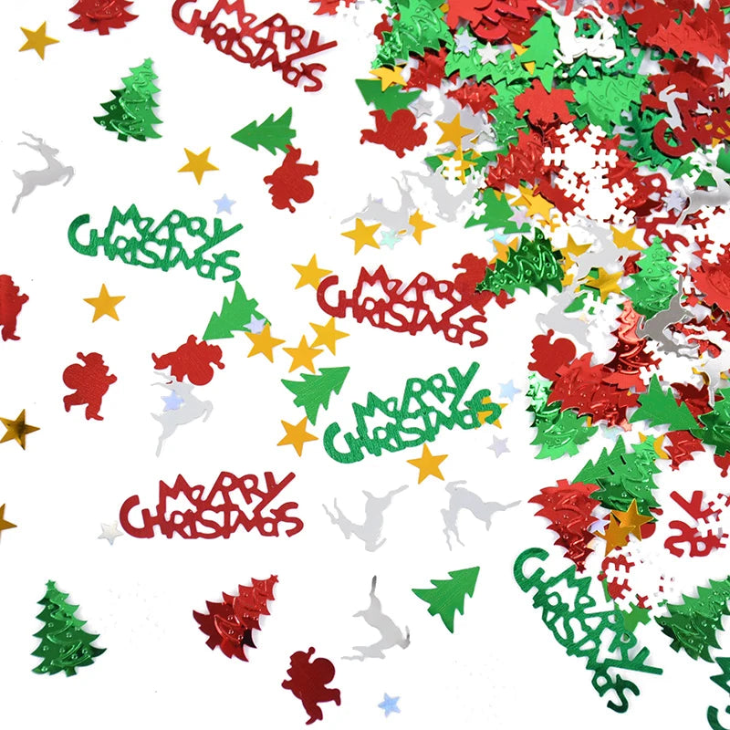 Christmas Table Confetti – Xmas Tree & Snowflake Sequin Mix
