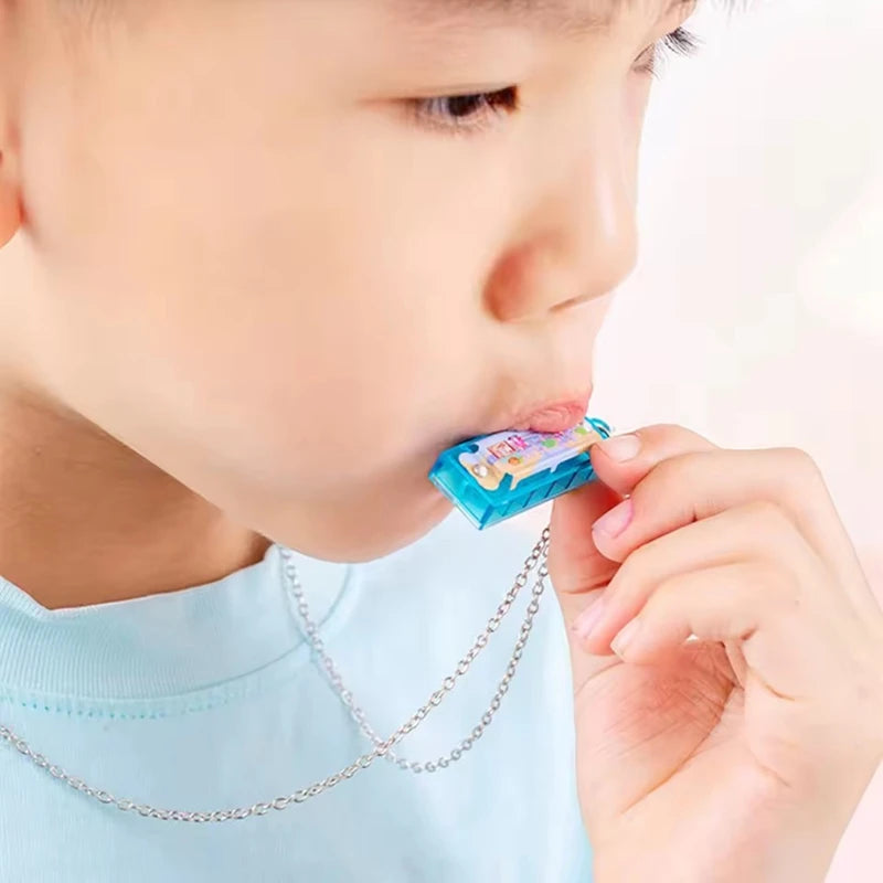 Mini Harmonica Necklace Toys – 10 or 20 Pcs Cartoon Musical Party Favors for Kids