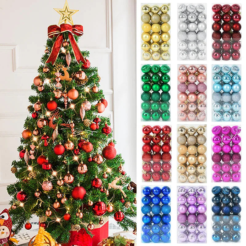 Christmas Ball Ornaments – 6 or 24 or 36 Pcs Shatterproof Hanging Tree Baubles for Xmas & New Year Decor