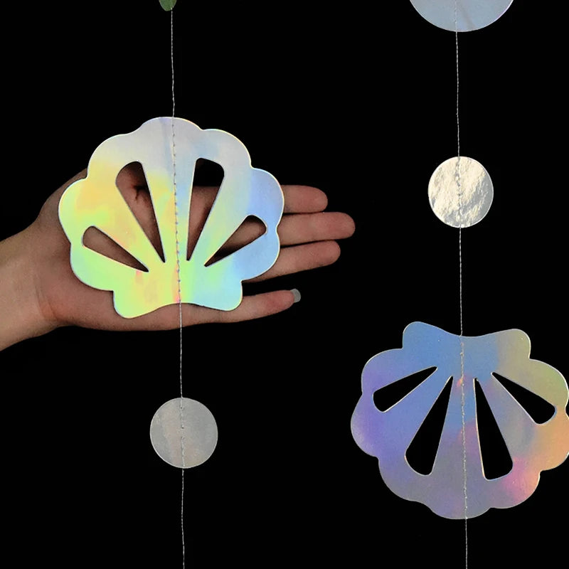 Iridescent Mermaid Hanging Garland – Under the Sea Party Decor