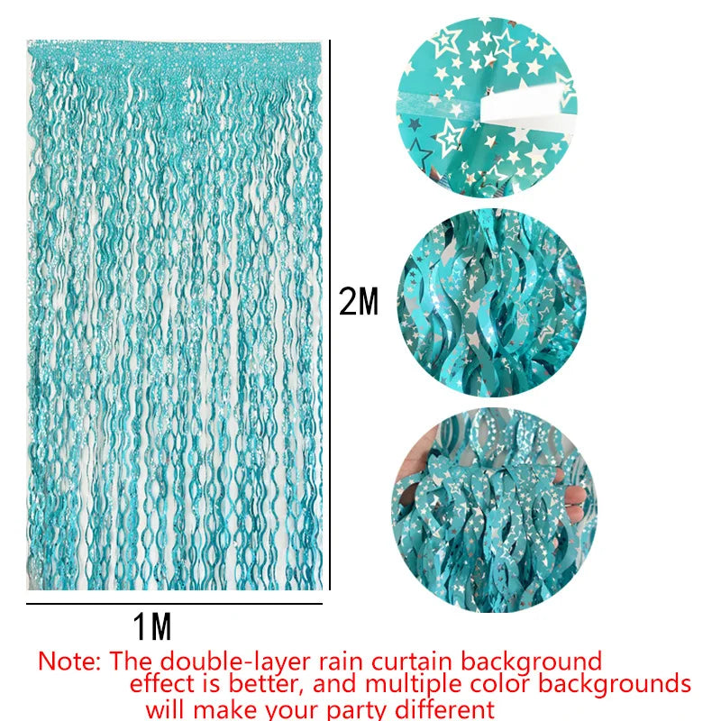 Star Metallic Foil Fringe Curtain – Party Backdrop & Photo Booth (1M or 2M, 23 Colors)