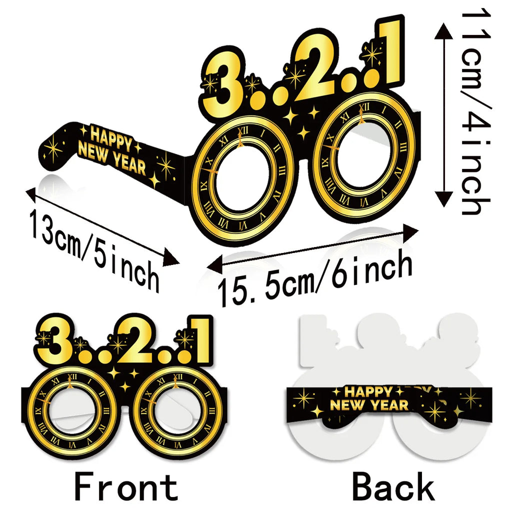 2027 New Year & Milestone Birthday Paper Glasses – Photo Booth Props