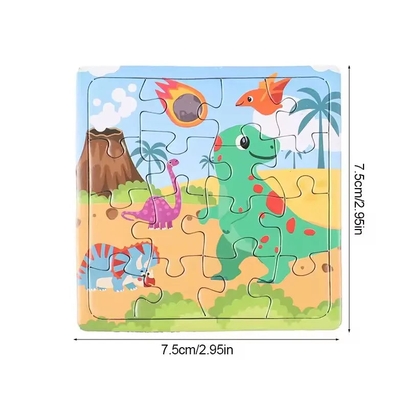 Mini Cartoon Animal Jigsaw Puzzles – 15 or 30 Pcs Kids Educational Party Favors & Pinata Fillers