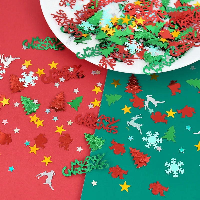 Christmas Table Confetti – Xmas Tree & Snowflake Sequin Mix