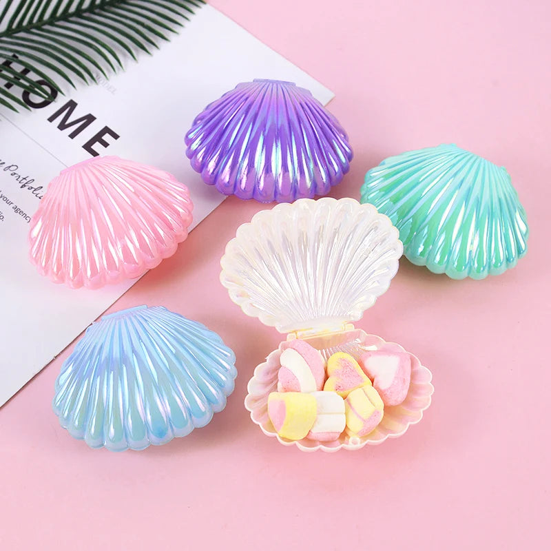 Shell-Shaped Candy Gift Boxes – Mermaid Party Favors & Jewelry Storage (5 & 10 Pack)