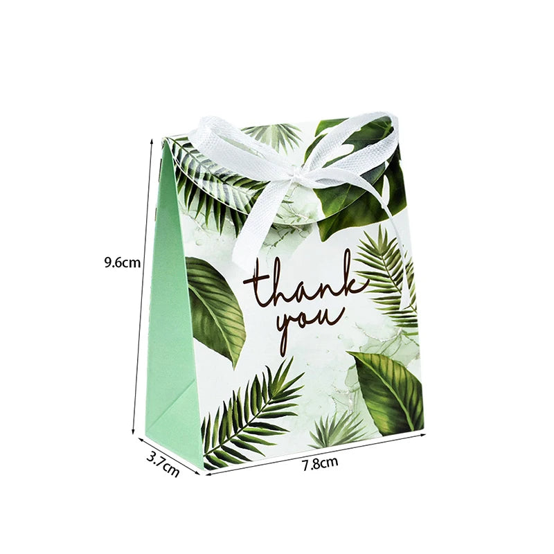 Thank You Gift Boxes – Green Leaf Candy & Cookie Favor Packaging