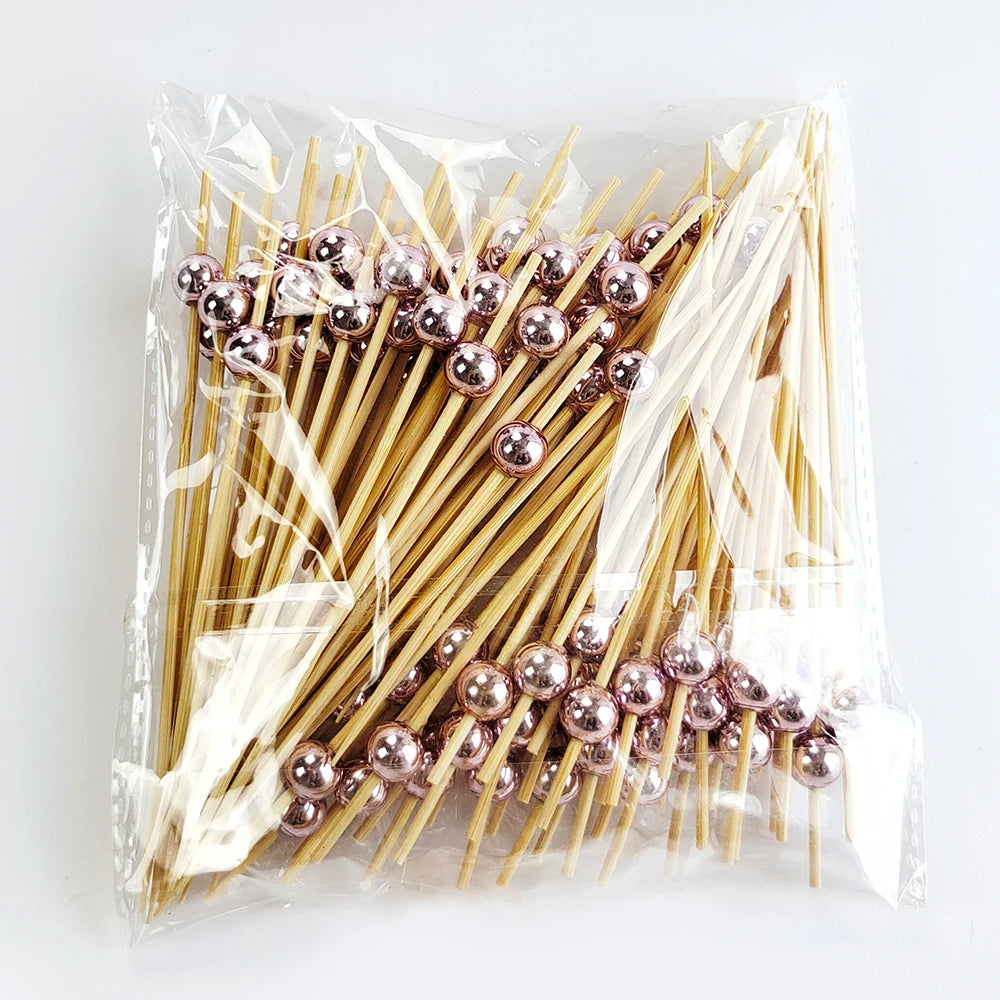Decorative Bamboo Cocktail Picks – 100pcs