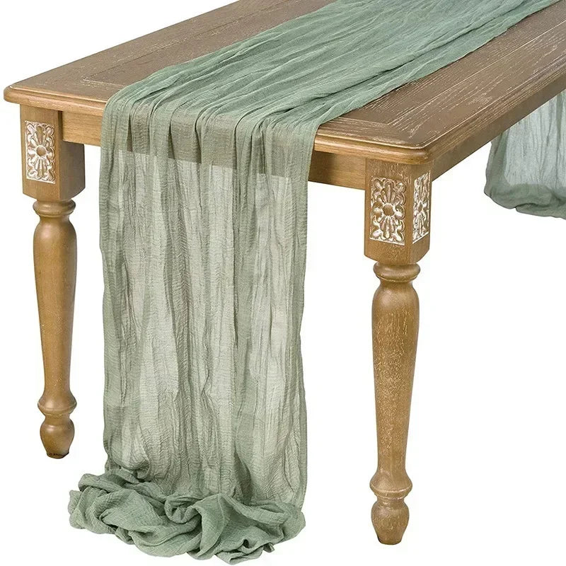 Cheesecloth Gauze Table Runner – Boho Wedding & Party Decor