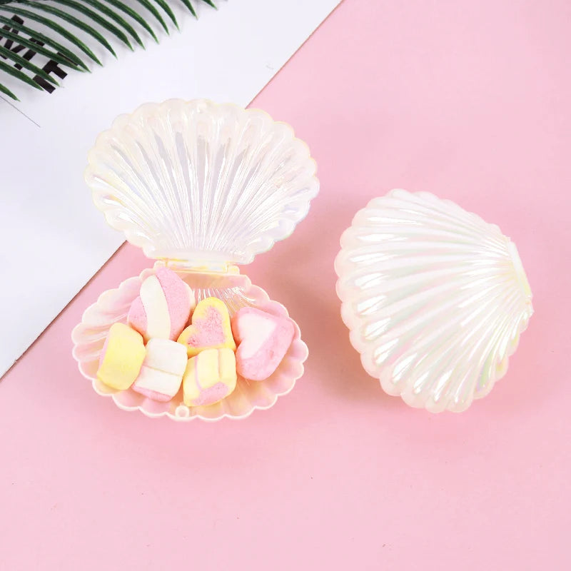 Shell-Shaped Candy Gift Boxes – Mermaid Party Favors & Jewelry Storage (5 & 10 Pack)