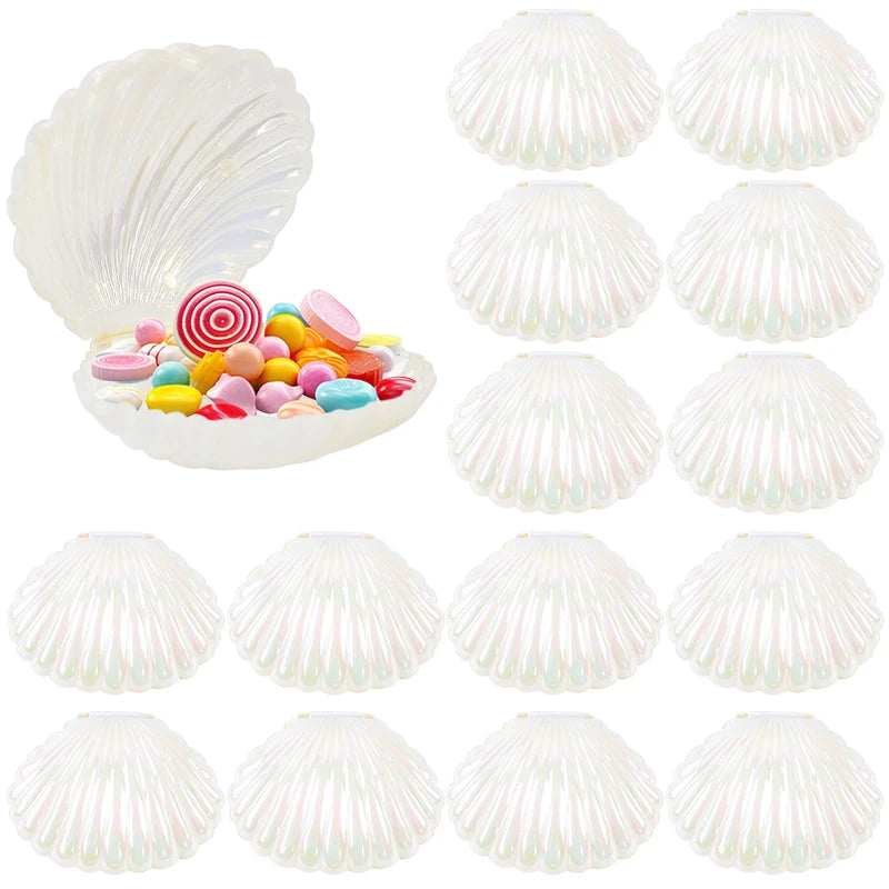 Shell-Shaped Candy Gift Boxes – Mermaid Party Favors & Jewelry Storage (5 & 10 Pack)