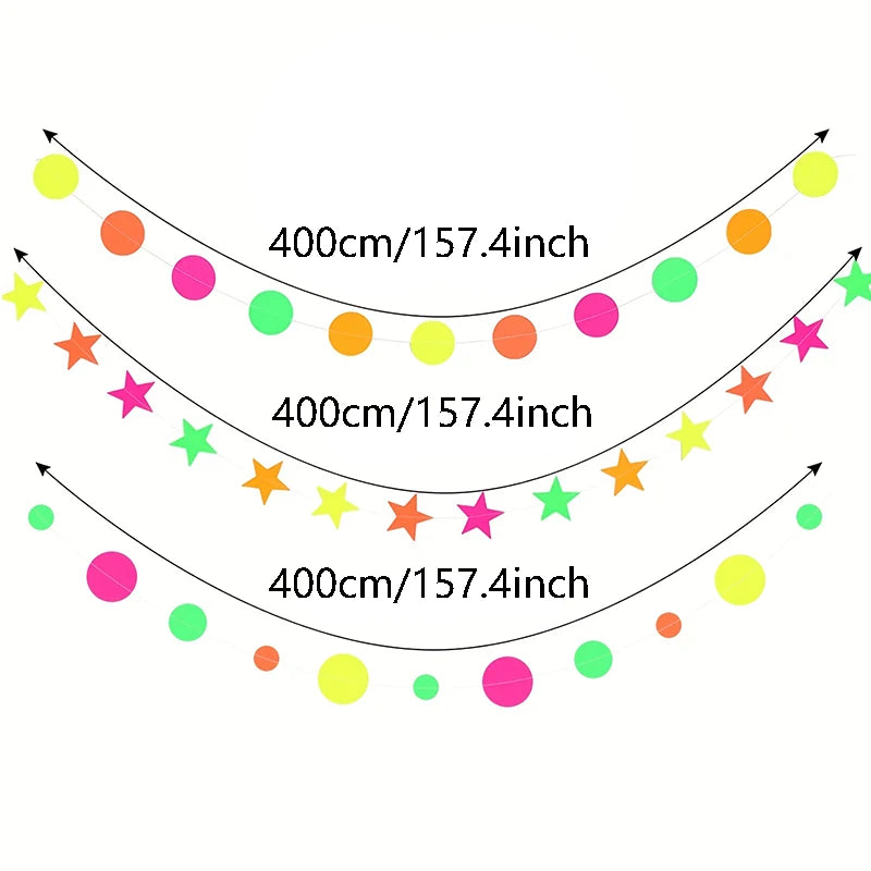 Neon UV Glow Streamers & Garlands – Blacklight Reactive Party Hanging Decor