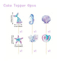Mermaid Cake Toppers – Reusable Paperboard Set (6, 12 or 24 Pcs)
