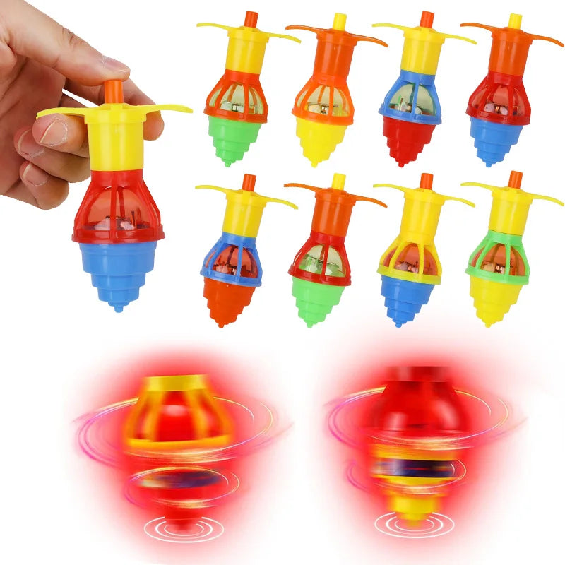 LED Light-Up Spinning Tops – 5, 10 or 20 Pcs Glow Gyro Toys for Kids Party Favors & Gifts