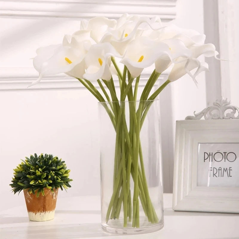 Real Touch Calla Lily Artificial Flowers – Wedding Bouquet & Home Decor (5 & 10 Pack)
