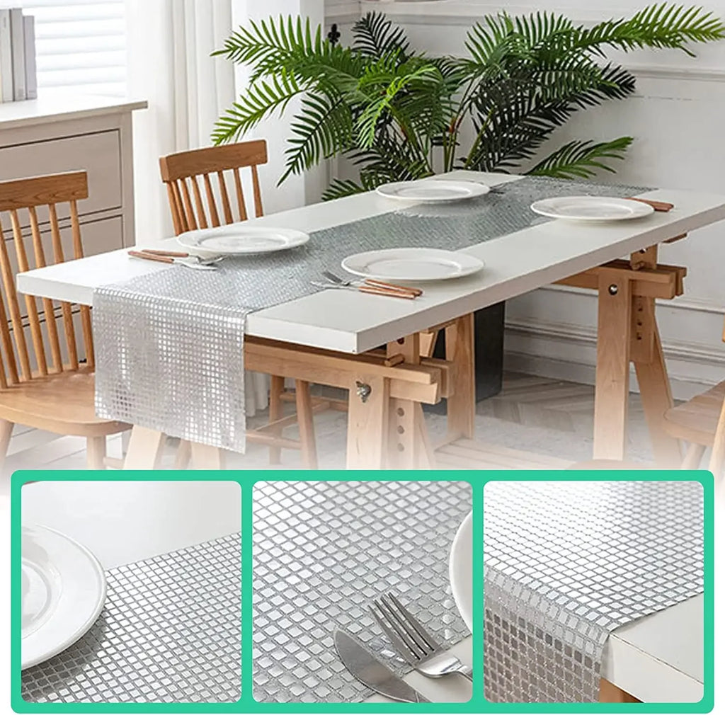 Glitter Sequin Table Runner – Metallic Foil Mirror Finish for Weddings, Birthdays & Party Table Decor (33x180cm or 33x275cm)