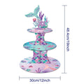 Mermaid 3-Tier Cake Stand – Cupcake Wrappers & Topper Display Kit