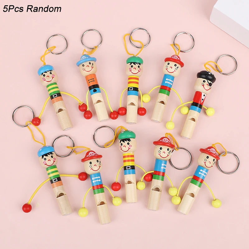 Wooden Pirate Whistle Keychains – Kids Party Favors & Goodie Bag Fillers