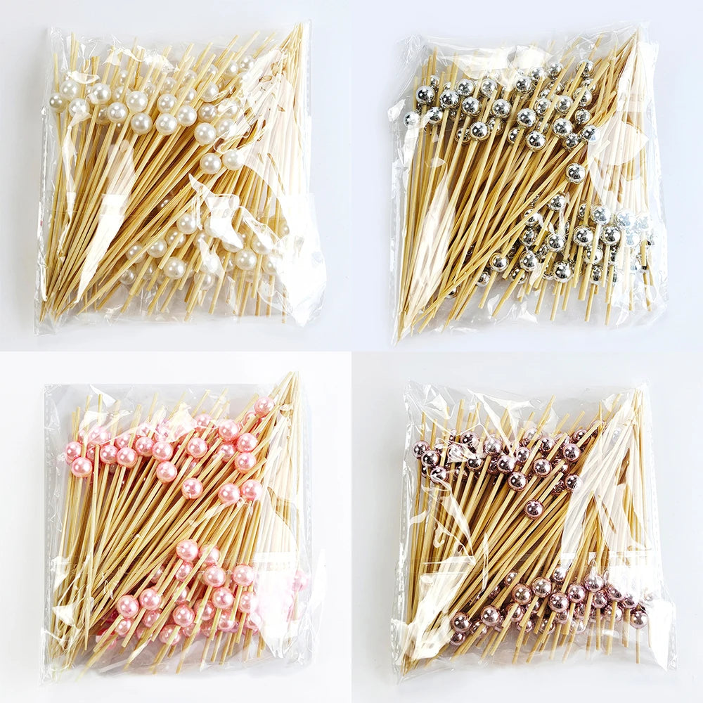 Decorative Bamboo Cocktail Picks – 100pcs