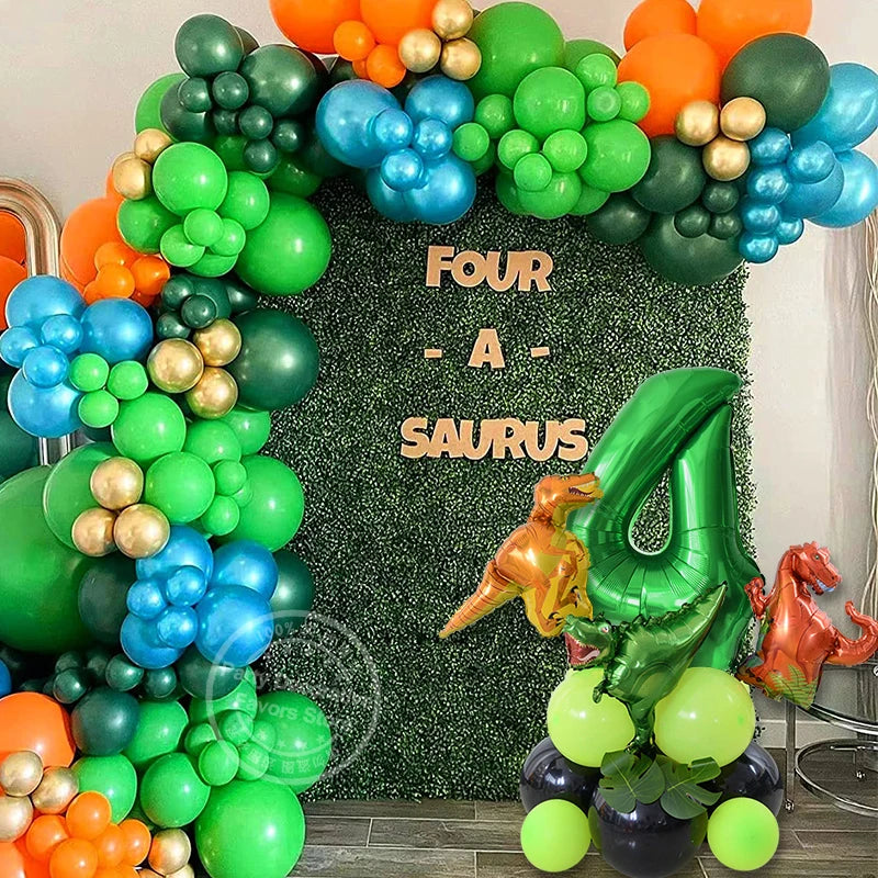 Dinosaur Birthday Party Decorations – Dino Banners, Balloons & Number Sets for Kids