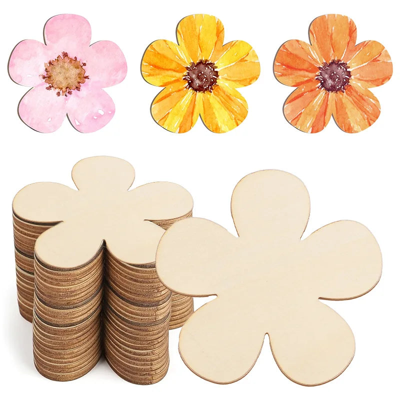 Unfinished Wooden Flower Discs – DIY Craft Blanks
