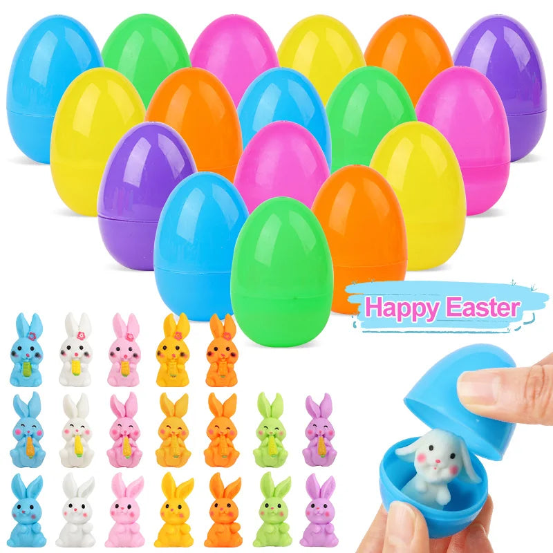 Easter Eggs & Bunny Figurines Set – Egg Hunt & Basket Fillers