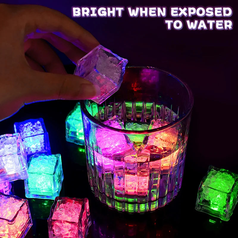 LED Flashing Ice Cubes – Waterproof Glow-in-the-Dark Drink Lights for Parties & Weddings (5 & 10 Pack)