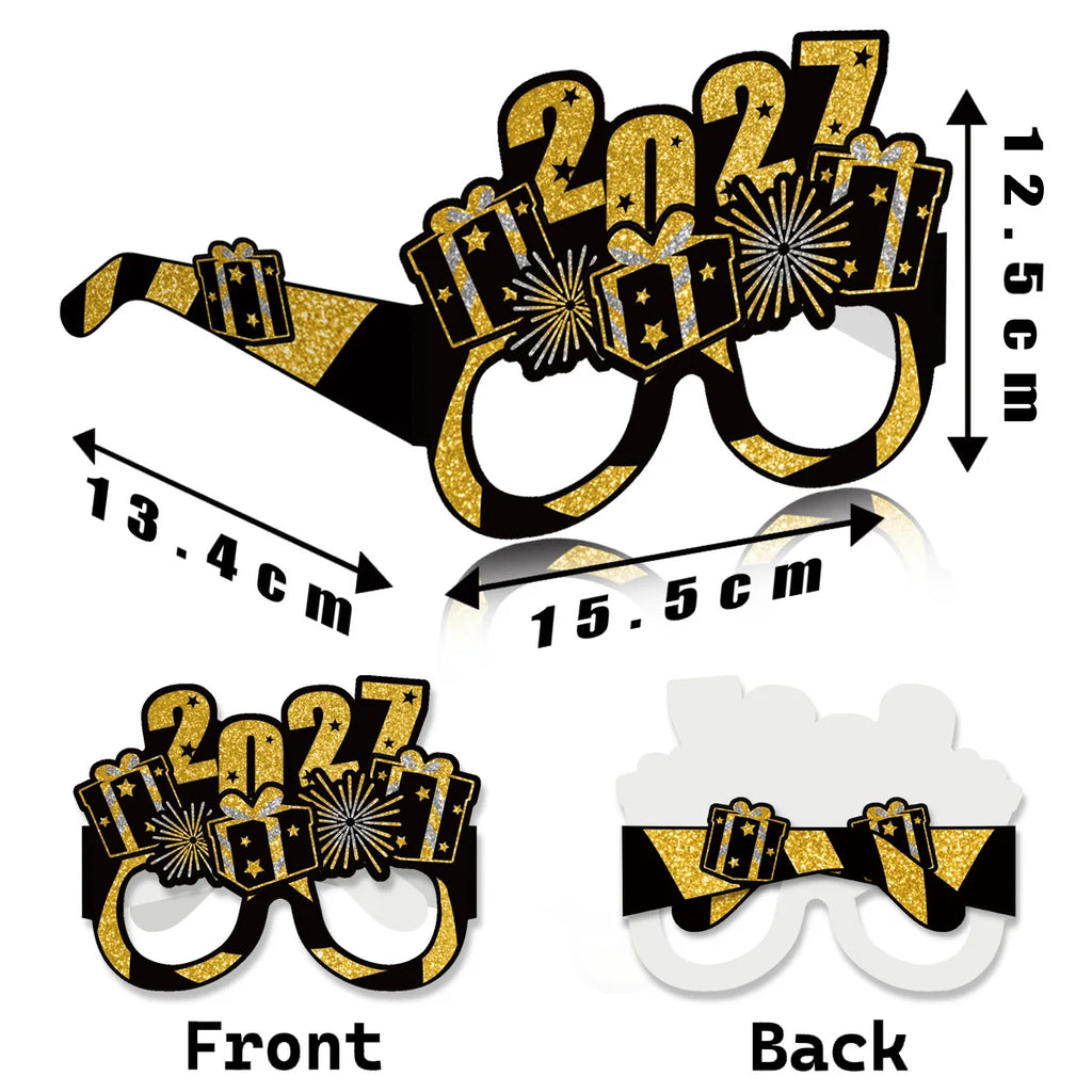 2027 New Year & Milestone Birthday Paper Glasses – Photo Booth Props