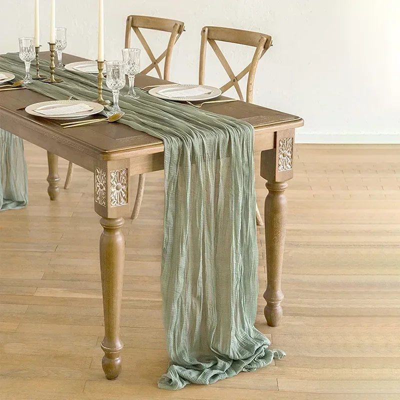 Cheesecloth Gauze Table Runner – Boho Wedding & Party Decor