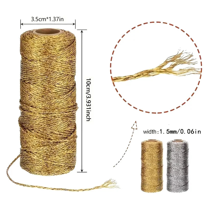 Gold & Silver Metallic Cord – Gift Wrapping & DIY Craft String