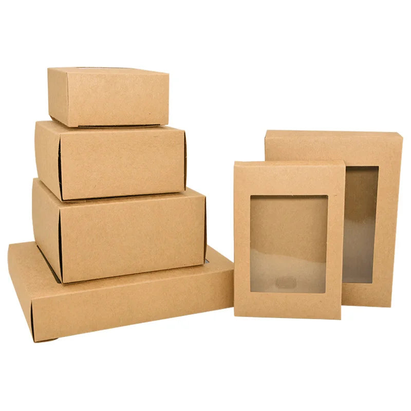 Kraft Paper Gift Boxes with Window – Party & Wedding Favor Packaging