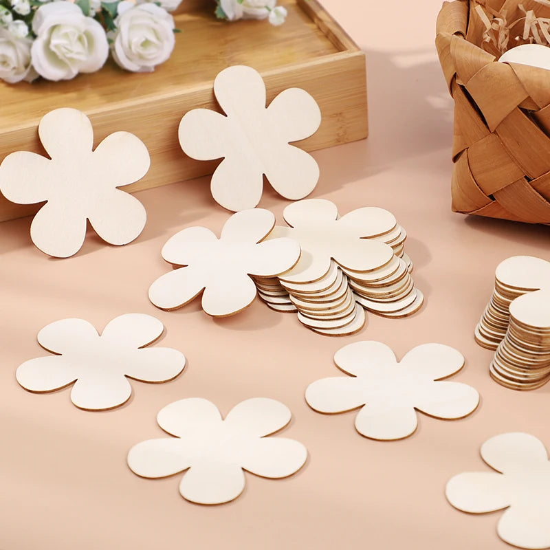 Unfinished Wooden Flower Discs – DIY Craft Blanks