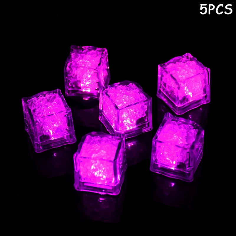 LED Flashing Ice Cubes – Waterproof Glow-in-the-Dark Drink Lights for Parties & Weddings (5 & 10 Pack)