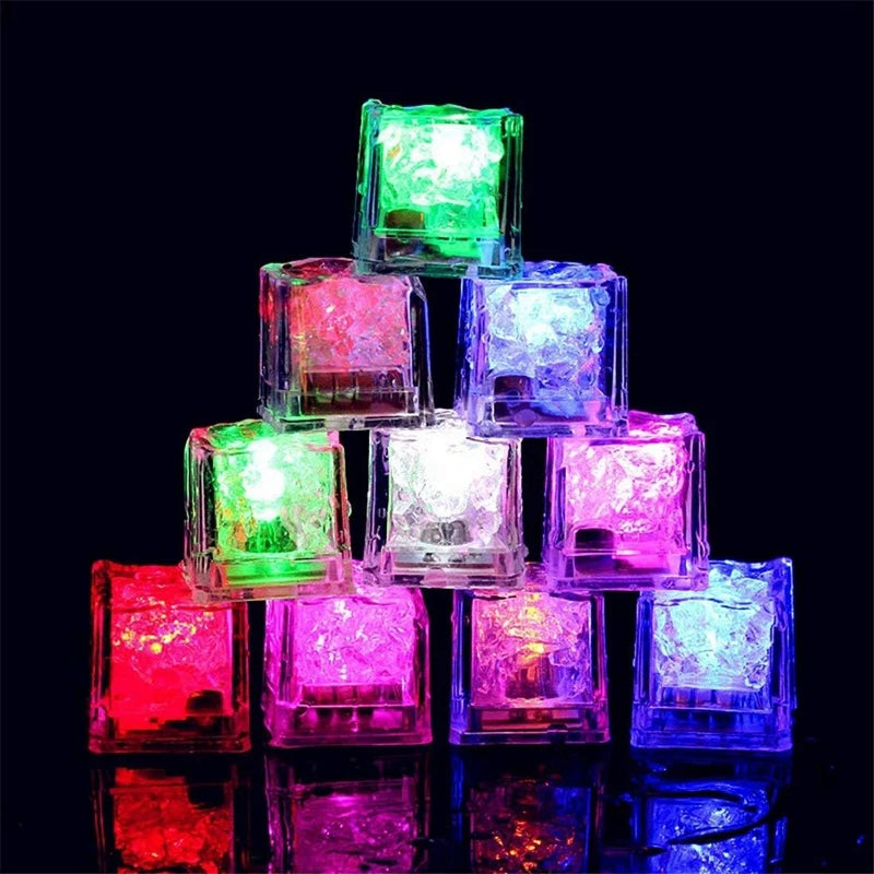 LED Flashing Ice Cubes – Waterproof Glow-in-the-Dark Drink Lights for Parties & Weddings (5 & 10 Pack)