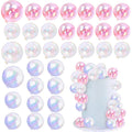 Pearl Ball Cake Toppers – 33-Piece Set in Pink, White & Clear