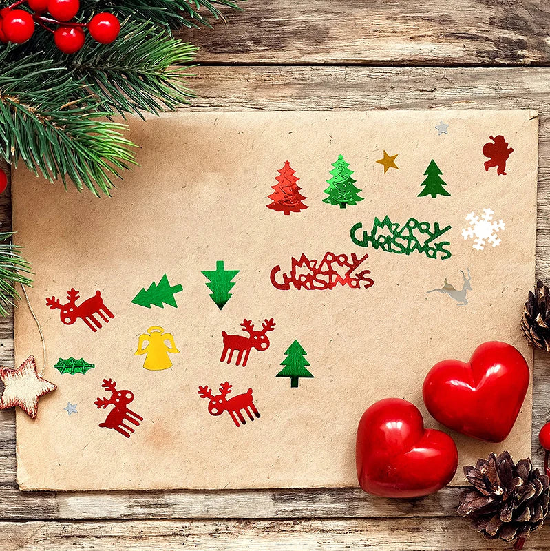 Christmas Table Confetti – Xmas Tree & Snowflake Sequin Mix