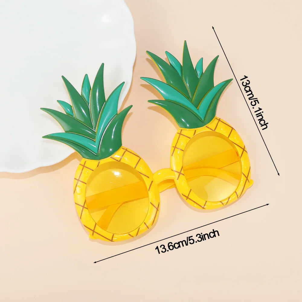 Tropical Novelty Party Sunglasses – Pineapple, Flamingo & Fruit Shapes